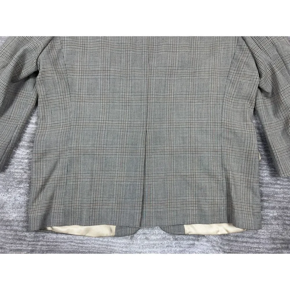 Robert Stock Blazer Mens 48R Multicolor‎ Wool Houndstooth Jacket Sport Coat